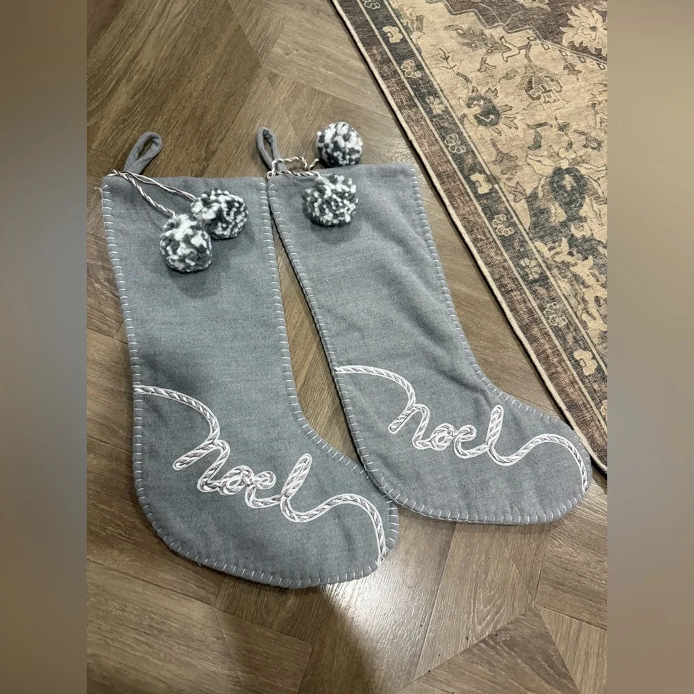 Gray Hobby Lobby Noel Christmas Stockings - Picture 1 of 5
